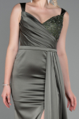 Abendkleid Lang Satin Khaki ABU3235