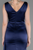 Abendkleid Lang Satin Marineblau ABU3235