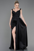 Abendkleid Lang Satin Schwarz ABU3235
