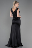 Abendkleid Lang Satin Schwarz ABU3235