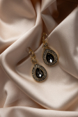 Anthrazit-Gold Ohrschmuck UK527