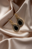 Schwarz-Gold Ohrschmuck UK527