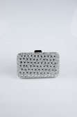 Abendtasche Steinbesetzt Silber SH827