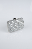 Abendtasche Steinbesetzt Silber SH827