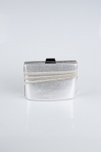 Abendtasche Verputz Silber SH822
