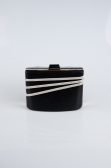 Abendtasche Verputz Schwarz-Silber SH822