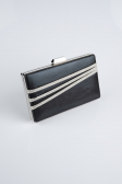 Schwarz-Silber Abendtasche Verputz SH819