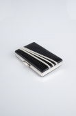 Schwarz-Silber Abendtasche Verputz SH819