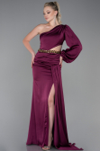 Pflaume Abschlusskleid Satin Lang ABU2625
