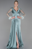 Minzgrün Abendkleid Satin Lang ABU3080