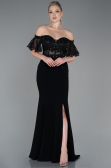 Abendkleid im Meerjungfrau-Stil Lang Spitze Schwarz ABU2581