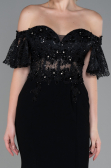 Abendkleid im Meerjungfrau-Stil Lang Spitze Schwarz ABU2581
