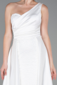 Abendkleid Lang Satin Weiß ABU2933