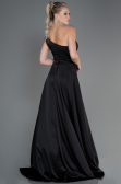 Abendkleid Lang Satin Schwarz ABU2933