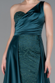 Abendkleid Lang Satin Smaragdgrün ABU2933