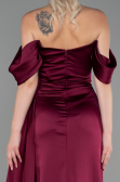Kirschrot Abendkleid Satin Lang ABU2661