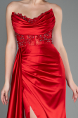 Abendkleid Lang Satin Rot ABU2127