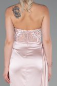 Puder Abendkleid Satin Lang ABU2127