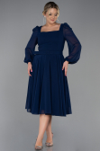 Marineblau Kleider İn Großen Größen Chiffon Midi ABK1753