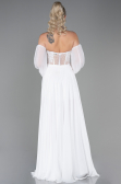 Abendkleid Lang Chiffon Weiß ABU3265