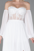 Abendkleid Lang Chiffon Weiß ABU3265