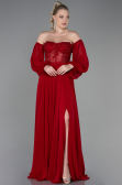 Abendkleid Lang Chiffon Rot ABU3265