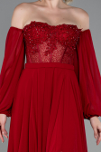 Abendkleid Lang Chiffon Rot ABU3265