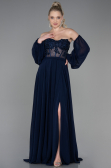 Abendkleid Lang Chiffon Marineblau ABU3265