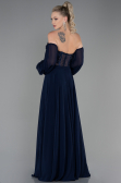 Abendkleid Lang Chiffon Marineblau ABU3265