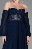 Abendkleid Lang Chiffon Marineblau ABU3265