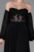 Abendkleid Lang Chiffon Schwarz ABU3265