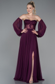 Abendkleid Lang Chiffon Kirschrot ABU3265