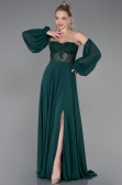Abendkleid Lang Chiffon Smaragdgrün ABU3265