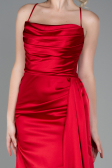 Abschlusskleid Lang Satin Rot ABU3267