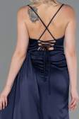 Abschlusskleid Lang Satin Marineblau ABU3267
