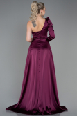 Abendkleid Satin Lang Pflaume ABU1715
