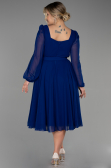 Azurblau Kleider İn Großen Größen Chiffon Midi ABK1753