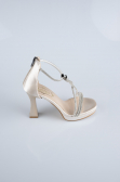 Hautfarben Party-Schuhe Steinbesetzt MJ5155