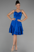 Partykleid Kurz Satin Sächsischblau ABK1843