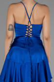 Partykleid Kurz Satin Sächsischblau ABK1843