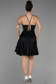 Partykleid Kurz Satin Schwarz ABK1843