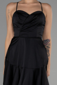 Partykleid Kurz Satin Schwarz ABK1843