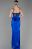Abendkleid Lang Satin Sächsischblau ABU3312
