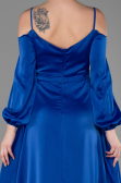 Abendkleid Lang Satin Sächsischblau ABU2339