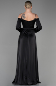 Abendkleid Lang Satin Schwarz ABU2339