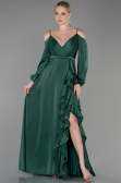 Abendkleid Lang Satin Smaragdgrün ABU2339