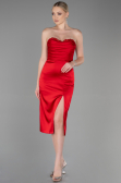 Partykleid Midi Satin Rot ABK1845