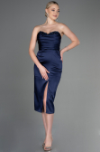 Partykleid Midi Satin Marineblau ABK1845