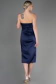 Partykleid Midi Satin Marineblau ABK1845