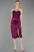 Partykleid Midi Satin Pflaume ABK1845